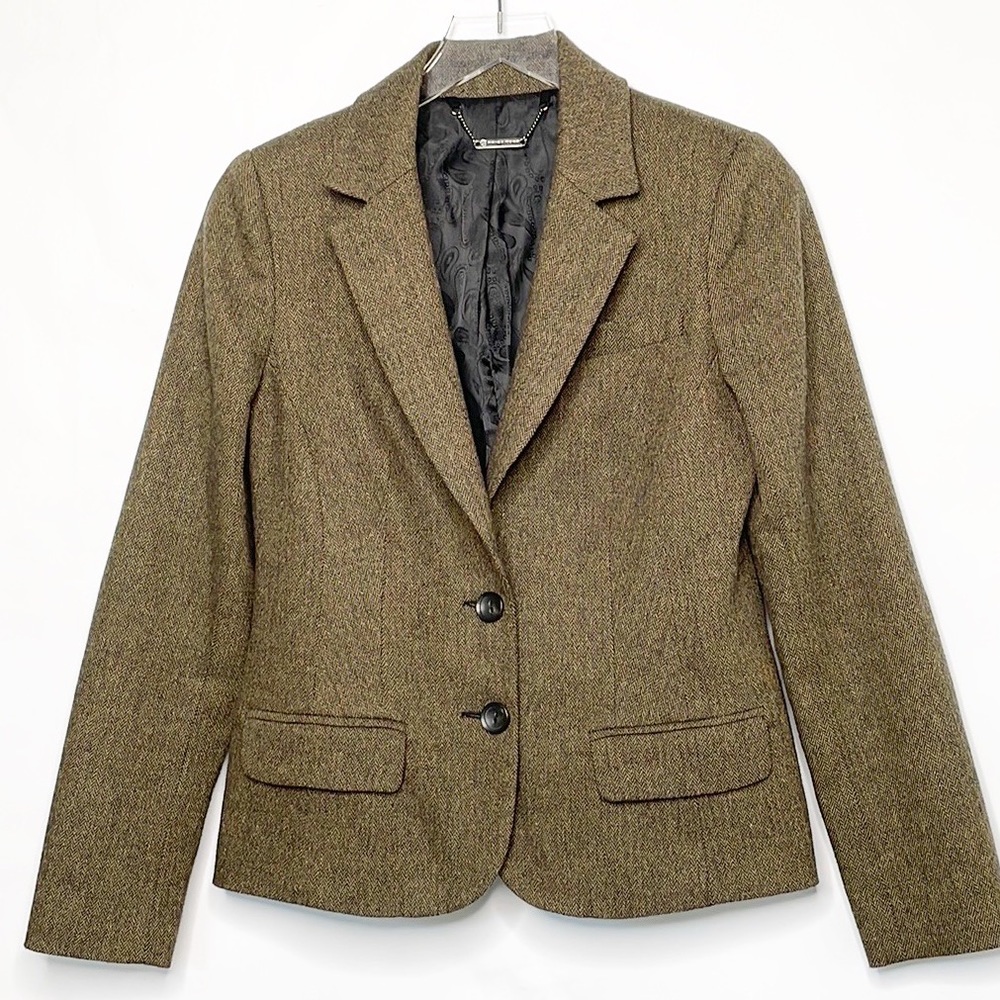 Trina Turk Leather Elbow Patch Blazer